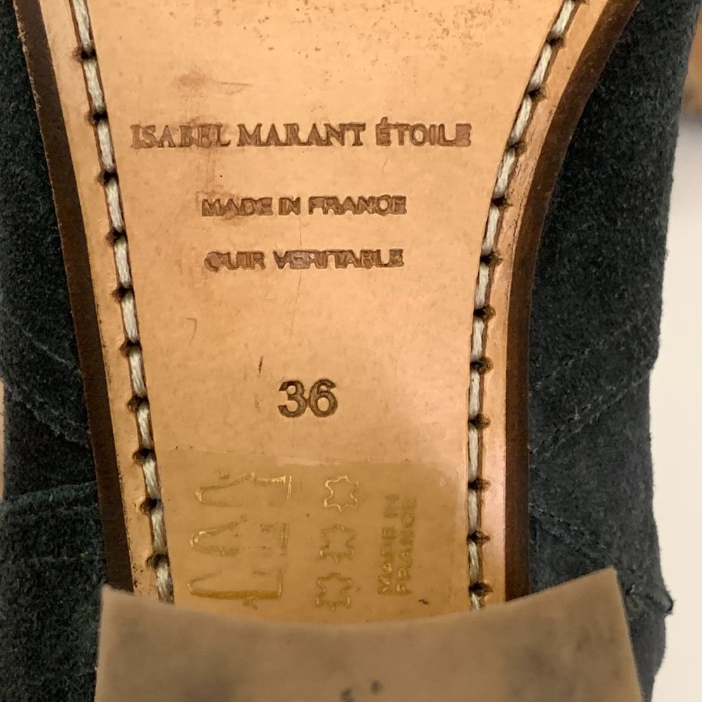 Isabel Marant Ankle Boots Women's Size 36 DICKER Black Suede 2" Heels w/Dust Bag - Picture 8 of 13